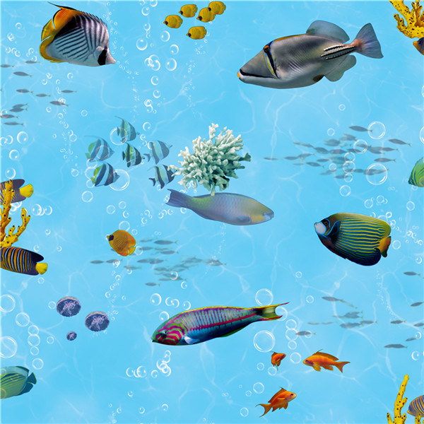 2021 New Design PVC Wallpaper Kids Undersea World Design