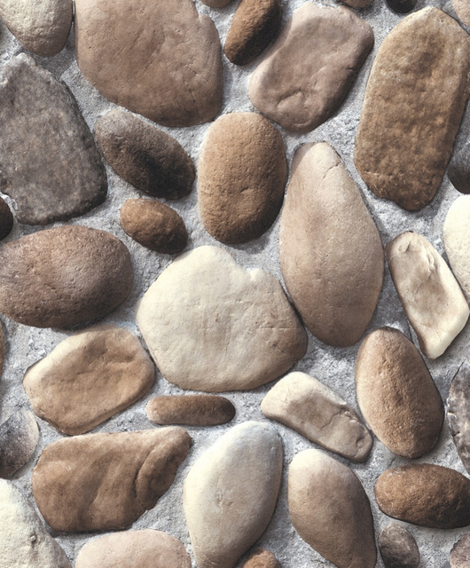 New PVC High Quality Wallpaper Modern Cobblestone Design