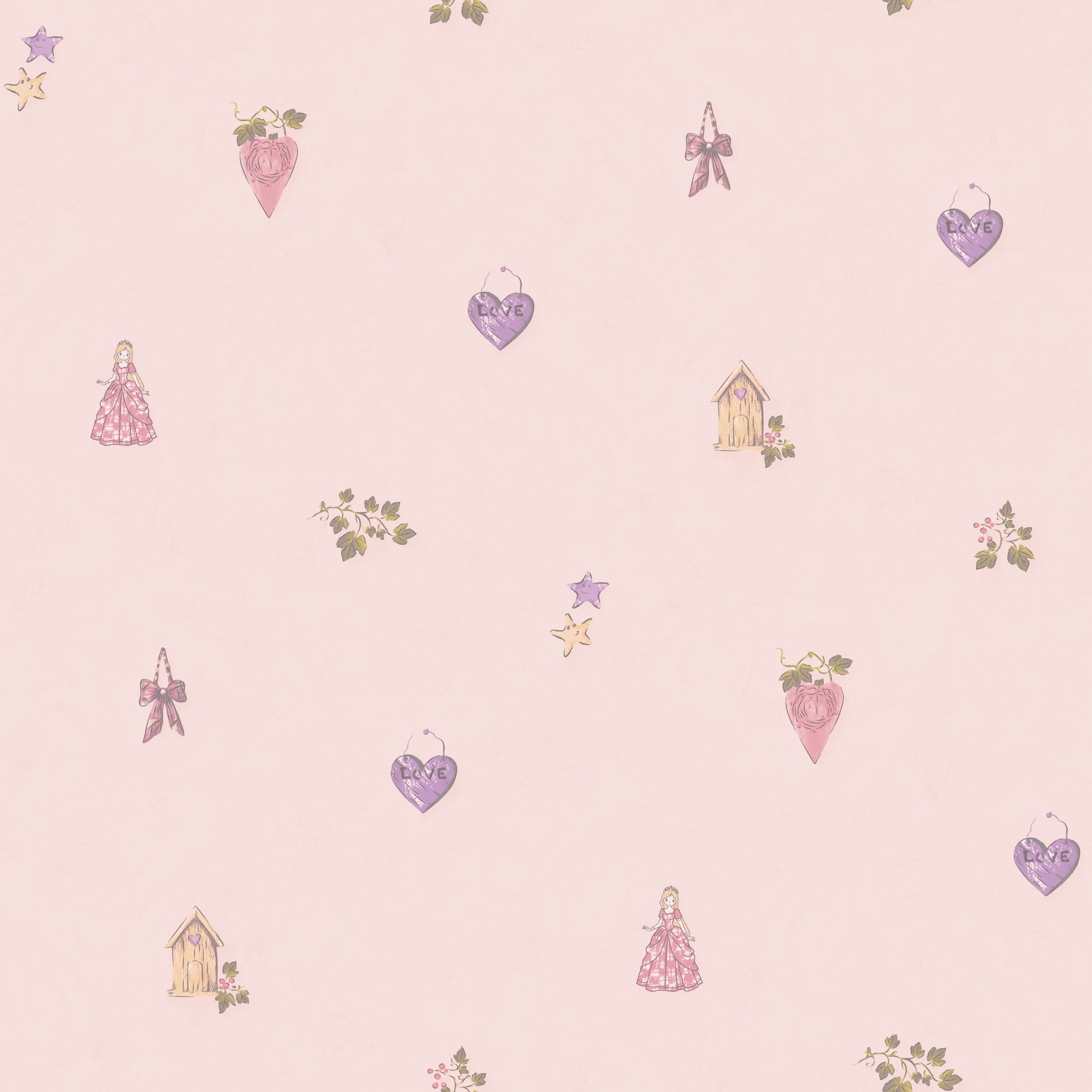 New PVC High Quality Wallpaper Kids Princess Design