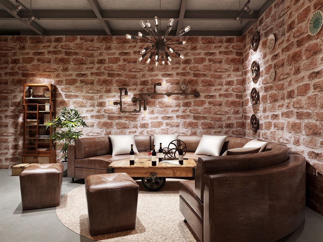 New PVC High Quality Wallpaper Modern Old Brick Style