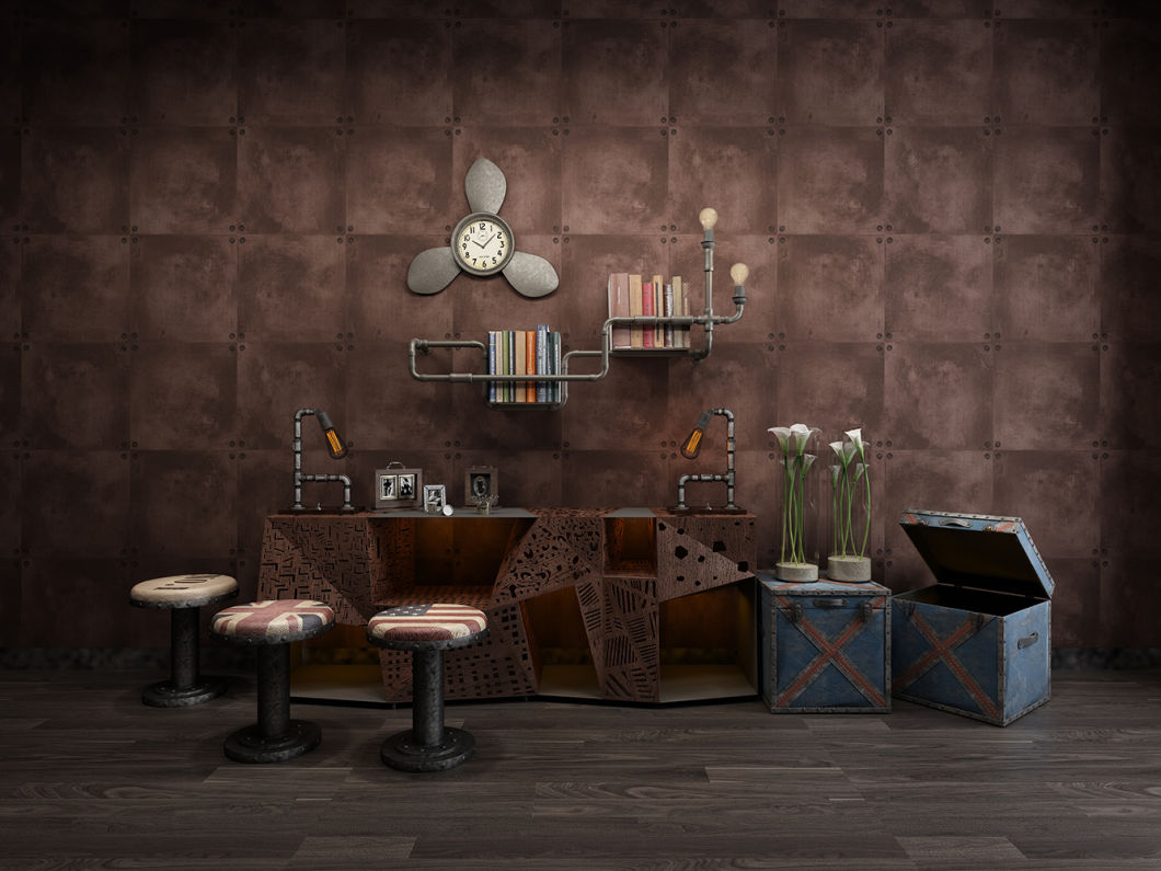 New PVC High Quality Wallpaper Modern Old Plain Style