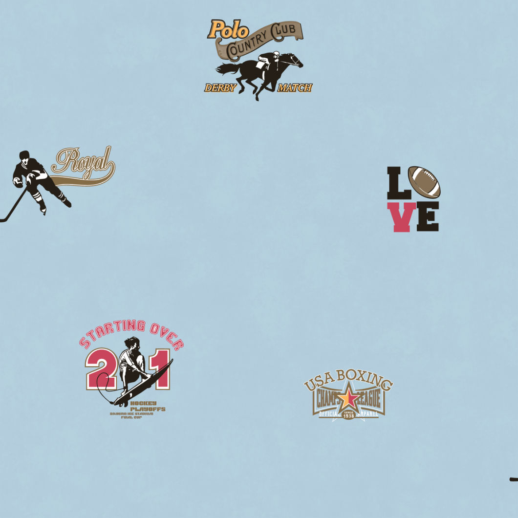 New PVC High Quality Wallpaper Kids Sports Design