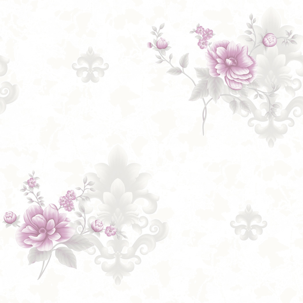 New PVC High Quality Wallpaper Damask with Flower Design