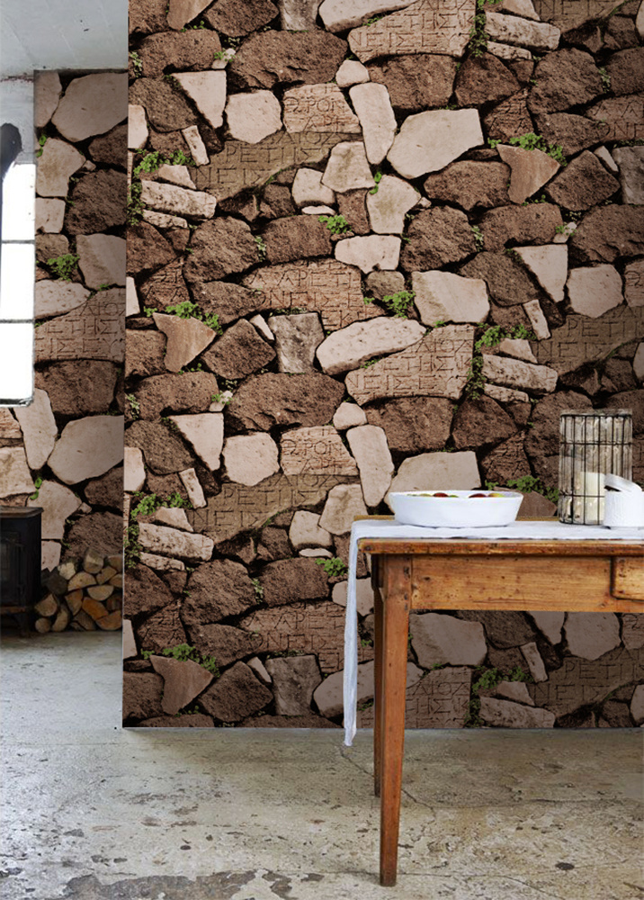 New PVC High Quality Wallpaper Stones Style