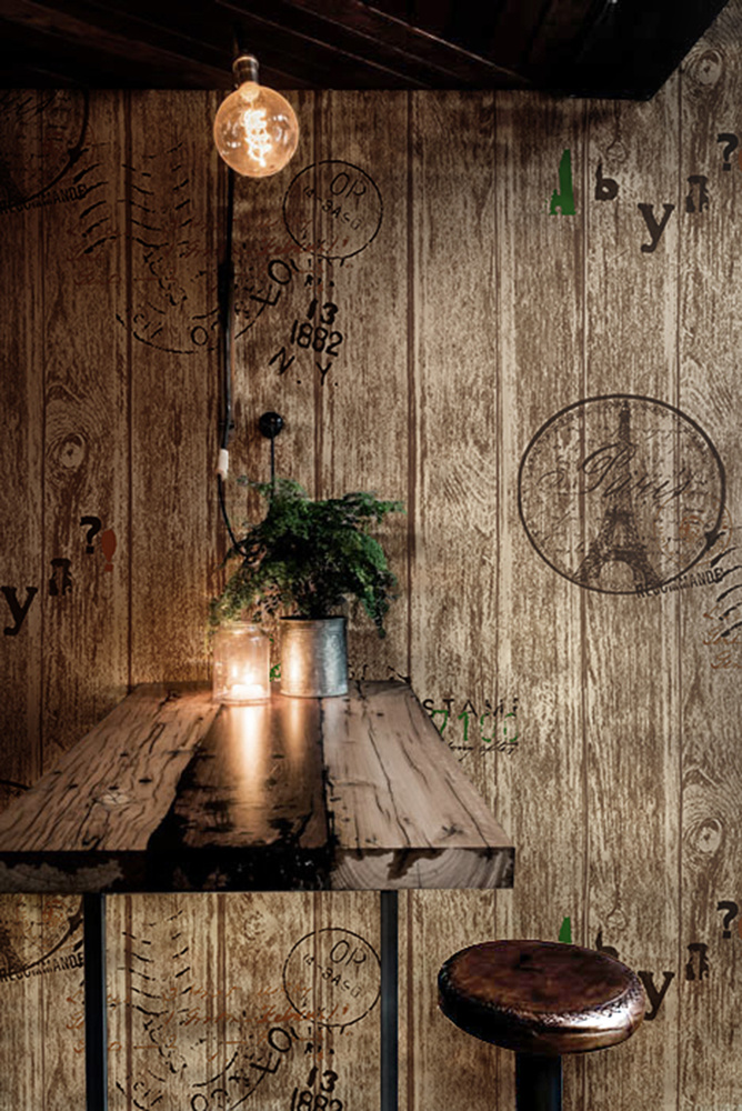 New PVC High Quality Wallpaper Modern Colorful Wooden Style